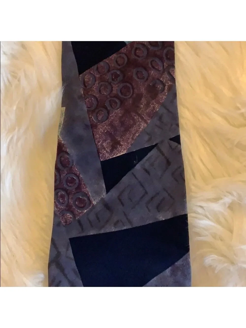 Oscar de la Renta abstract print silk necktie
